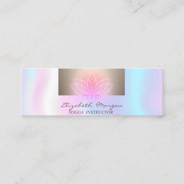Girly Modern Beruflich, Lotus, Holographic Mini Visitenkarte (Vorderseite)