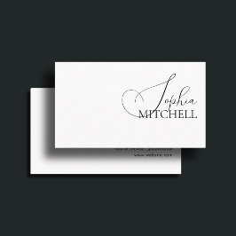 Girly Modern Calligraphy Minimalist White Visitenkarte