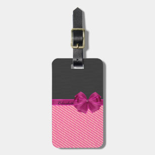 Girly Modern Chic Stripes Personalisiert Gepäckanhänger