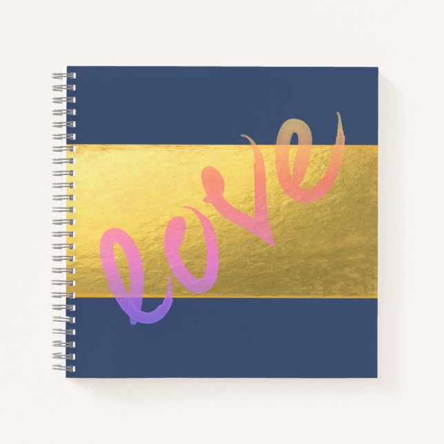 Girly Modern Gold, Liebe Notizbuch (Vorderseite)