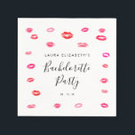 Girly Modern Kiss Lipstick-Junggeselinnen-Abschied Serviette<br><div class="desc">Girly Modern Kiss Lipstick Junggeselinnen-Abschied Napkins mit rosa und lila Lippenstiftküssen 💋 Perfekt für Ihren Junggeselinnen-Abschied oder Bachelorette Wochenendtisch !</div>