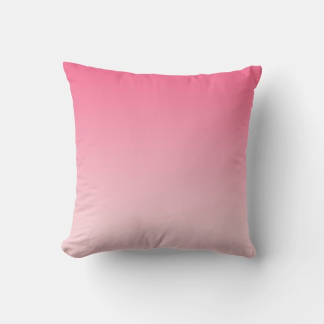 Girly Modern Pink Ombre Kissen Für Draußen (Vorderseite)
