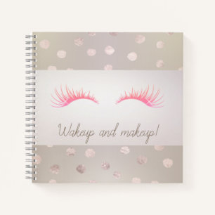 Girly Modern Polka Dots, Imitate Lashes Notizbuch