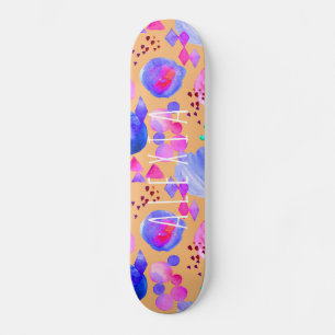 Girly moderne abstrakte Kunst Wasserfarbe Ihr Name Skateboard