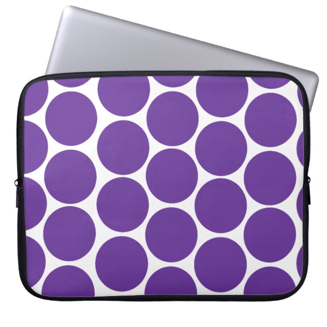 GIRLY MODERNE LILA POLKA-PUNKTE LAPTOPSCHUTZHÜLLE (Vorderseite)
