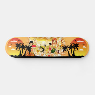 Girly moderne Skateboarder, trendige Anime Girl Skateboard
