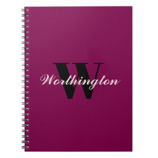 Girly Monogram and Name pink cherry red Notizblock