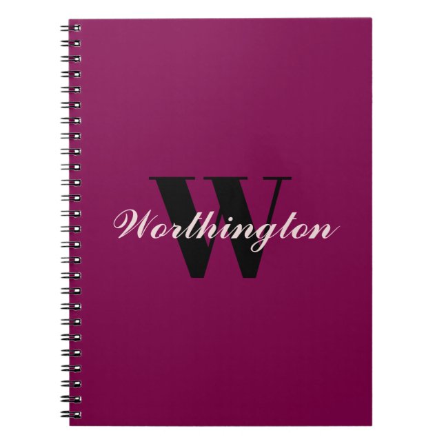 Girly Monogram and Name pink cherry red Notizblock (Vorderseite)
