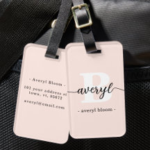 Girly Monogram Calligrafy Initial Name Blush Pink
