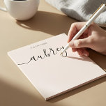 Girly Monogram Calligraphy Blush Pink Notizblock<br><div class="desc">Einfache Notizkarte mit einer modernen handschriftlichen Kalligraphie für Ihren Namen.</div>