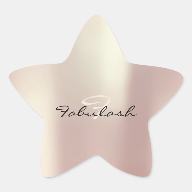 Girly Monogram Funkelnd Glitzer Rosa Rosa Rosa Ros Stern-Aufkleber (Vorderseite)