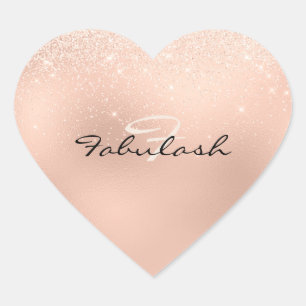 Girly Monogramm-Herz-Glitzer-Rosen-Bonbon 16. Herz-Aufkleber