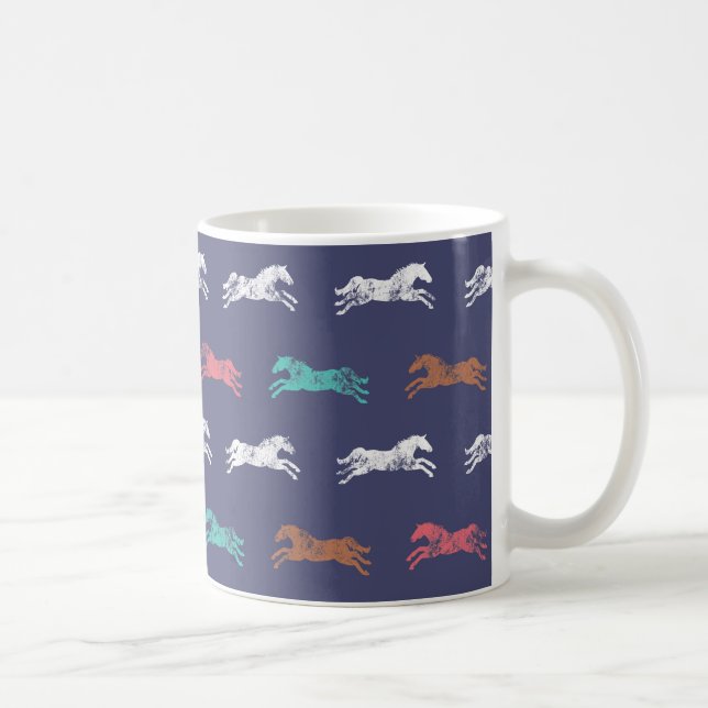 Girly Multicolor Classic Pferde Kaffeetasse (Rechts)