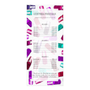 Girly Nagellackhübscher gemalter Watercolor Werbekarte