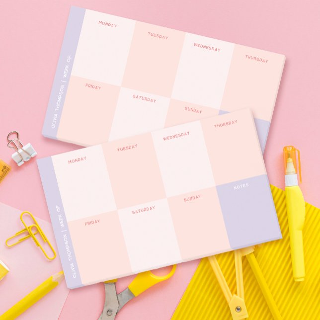 Girly Name Lila Pink School Weekly Planner Post-it Klebezettel (Von Creator hochgeladen)