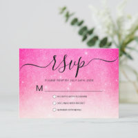 Girly Neon Pink White Glitzer Ombre