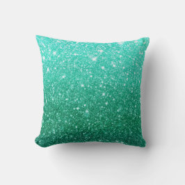 Girly niedliches Aqua-blaues Imitat-Glitzer-Muster Kissen