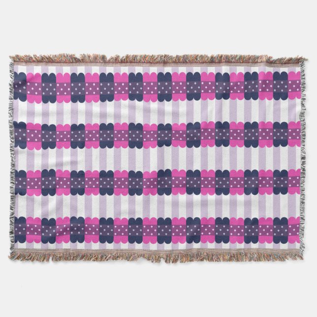 Girly niedliches lila und rosa Muster Decke (Vorderseite)