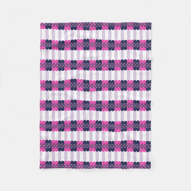 Girly niedliches lila und rosa Muster Fleecedecke (Vorderseite)