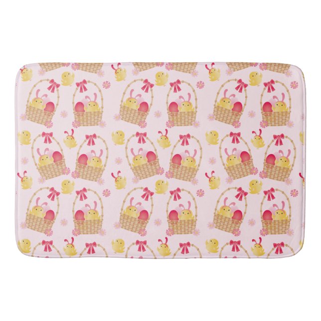 Girly Oaster Basket Chicks Pink Badematte (Vorderseite)