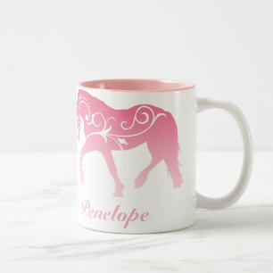 Girly Ombre PferdeSilhouette Zweifarbige Tasse