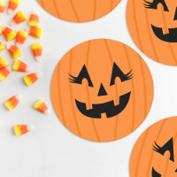 Girly Orange Kürbislaterne Pumpkin Face Halloween