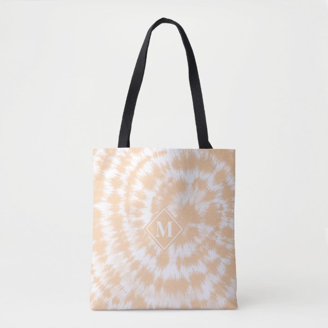 Girly Orange Mit Monogramm Gefärbte Krawatte Patte Tasche (Vorderseite)