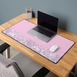 Girly Orchidee Rosa und Glitter Personalisiert Schreibtischunterlage