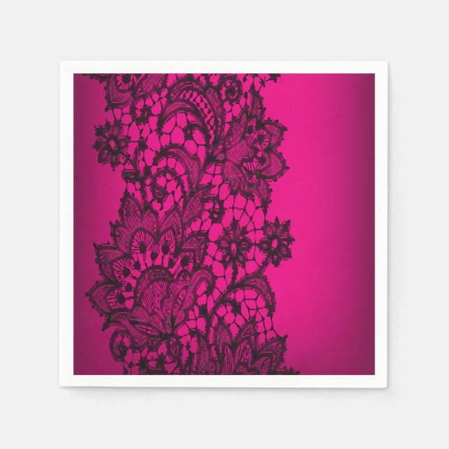 Girly paris fuchsia Vintage Spitze Serviette (Vorderseite)
