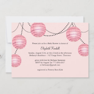 Girly Party Lantern Babydusche Einladung