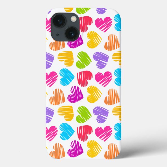 Girly pastel Liebe Herz Muster Case-Mate iPhone Hülle (Rückseite)
