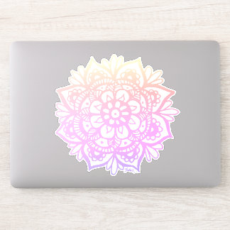 Girly Pastel Mandala Blume Aufkleber