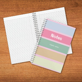 Girly Pastel Monogrammed Full Name Notes Notizbuch