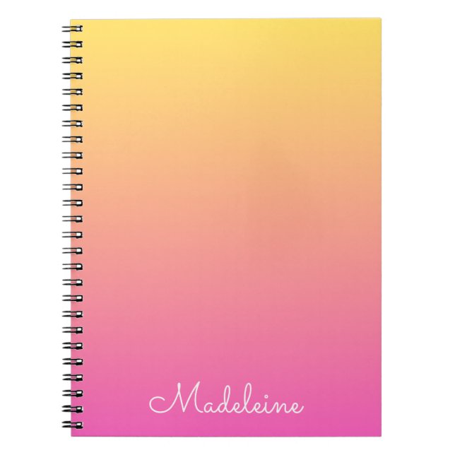 Girly Pastel Yellow and Pink Gradient Notebook Notizblock (Vorderseite)
