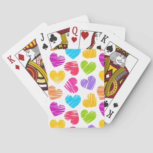 Girly PastellLiebeherzmuster Spielkarten (Rückseite)