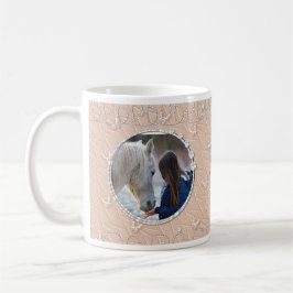 Girly Peach Imitate Funkelnd Zwei Foto Herzinfarkt Kaffeetasse