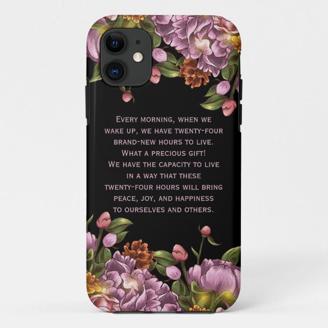 Girly personalisierte rosa Pfingstrose mit Blumen Case-Mate iPhone Hülle (Rückseite)