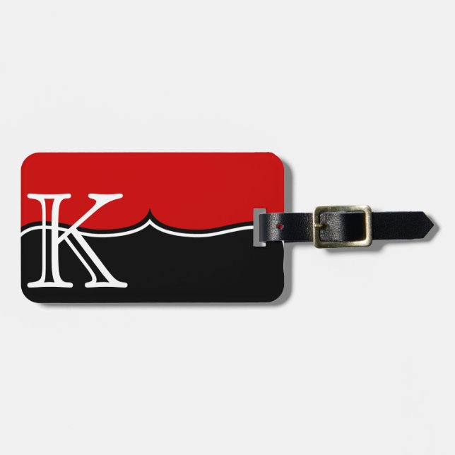 GIRLY personalisierter ROTER kundenspezifischer Gepäckanhänger (Vorderseite horizontal)