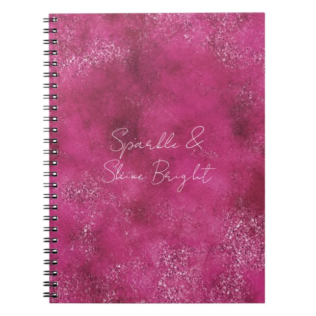 Girly Pink Abstrakt Glitz Glam Glitzer Notizblock (Vorderseite)