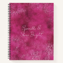 Girly Pink Abstrakt Glitz Glam Glitzer Notizbuch
