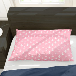 Girly Pink Anchors Pattern Kissenbezug