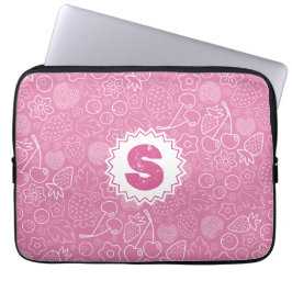 Girly Pink Berry Strawberry Cherry Modern. Laptopschutzhülle
