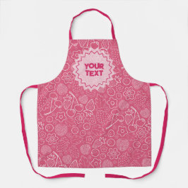Girly Pink Berry Strawberry Cherry Modern. Schürze
