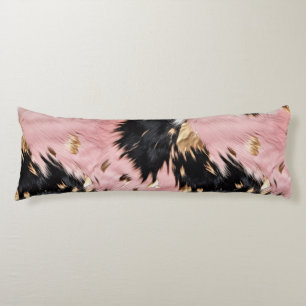 Girly Pink Black Gold Cowgirl Cowhide Seitenschläferkissen