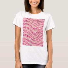 Girly Pink Blush Glitter Zebra Pattern T-Shirt