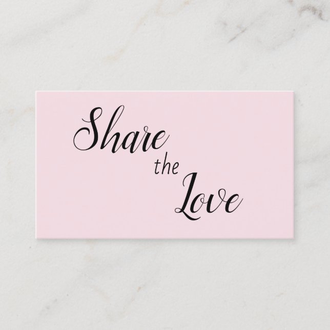 Girly Pink Blush Teilen Sie die Liebe Empfehlungskarte (Vorderseite)