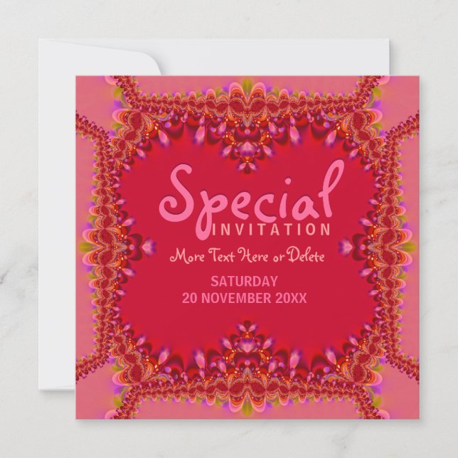 Girly Pink Boudoir Special Party Einladung (Vorderseite)