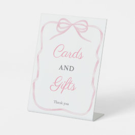 Girly Pink Bow Cards und Geschenke 8x10 Babydusche Sockelschild