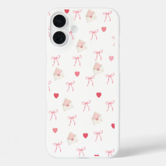 Girly Pink Bow und Heart iPhone Case - Niedlich St