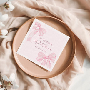 Girly Pink Bows Elegantes Brautparty Serviette